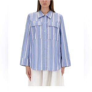 Baum und Pferdgarten blue Striped Organic Cotton Shirt Neutral Button Down